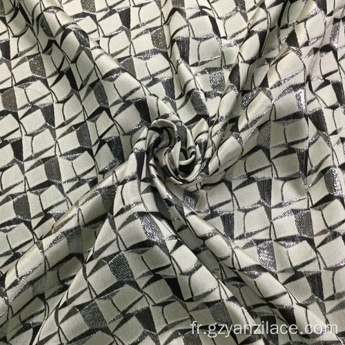 Tissu Jacquard Brocade Gris Noir Vantage